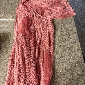 Time and Tru Coral Lace Kimono